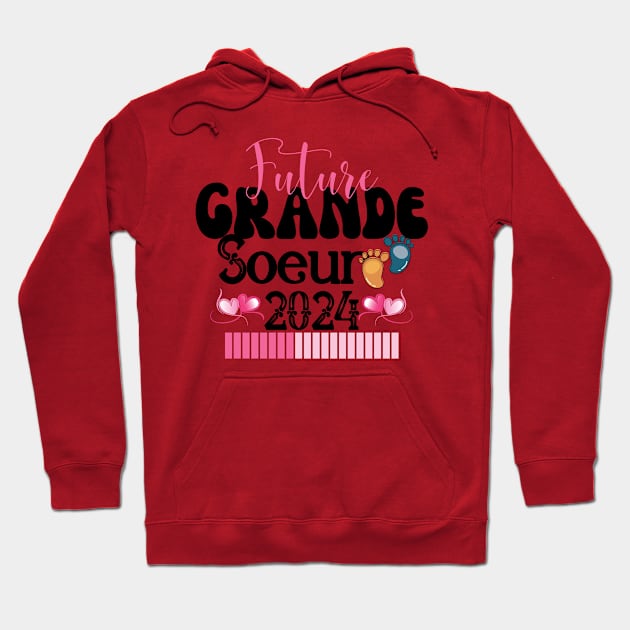 Enfant Future Grande Soeur 2024 En Cours Annonce Grossesse Surprise Hoodie by Helen Morgan